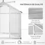 OUTSUNNY Serre de jardin aluminium polycarbonate 4,6 m² dim. 2,42L x 1,9l x 1,95H m fondation lucarne porte loquet