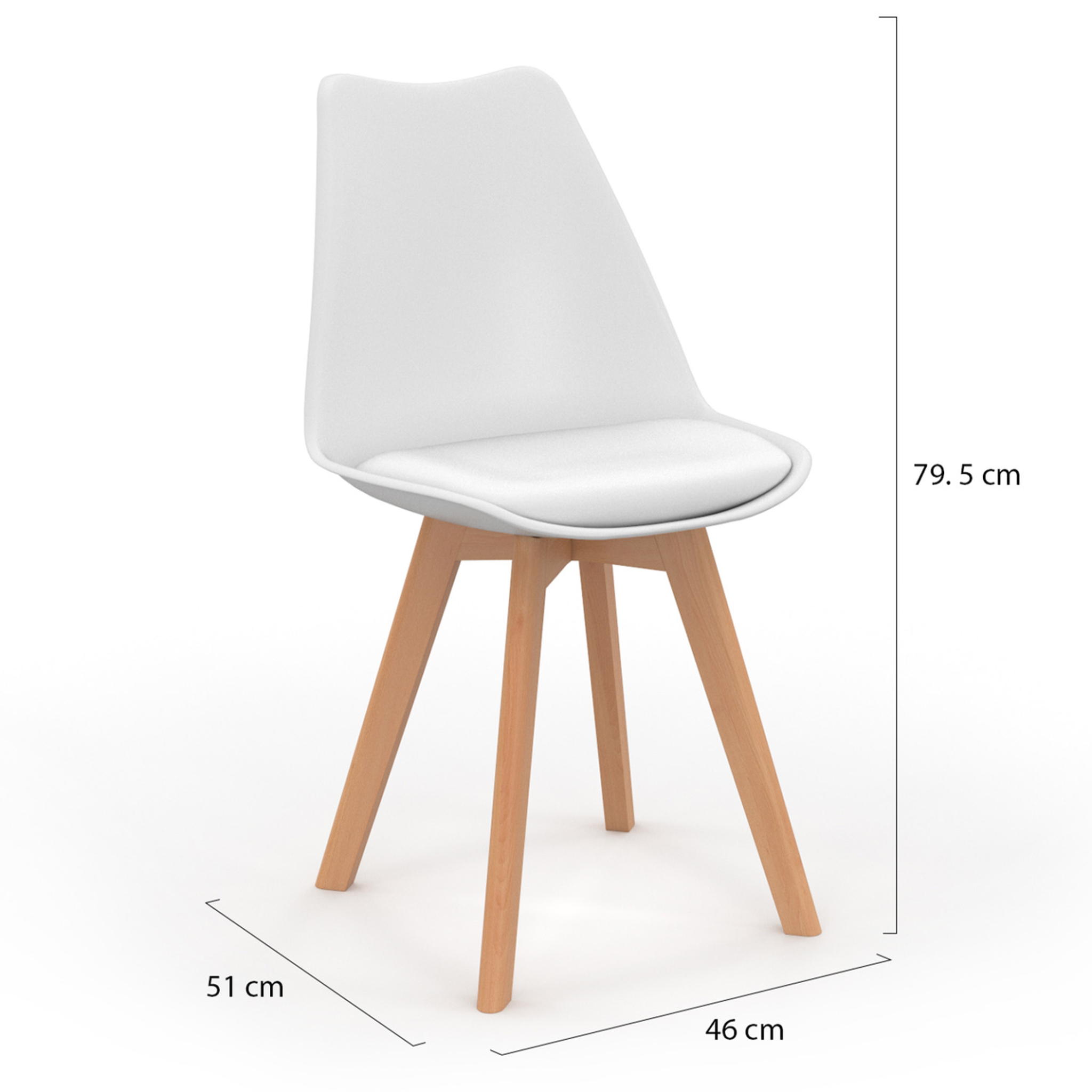 Voir la diapositive 5 : ID MARKET Lot de 4 chaises scandinaves sara mix color pastel rose, blanc, gris clair, bleu