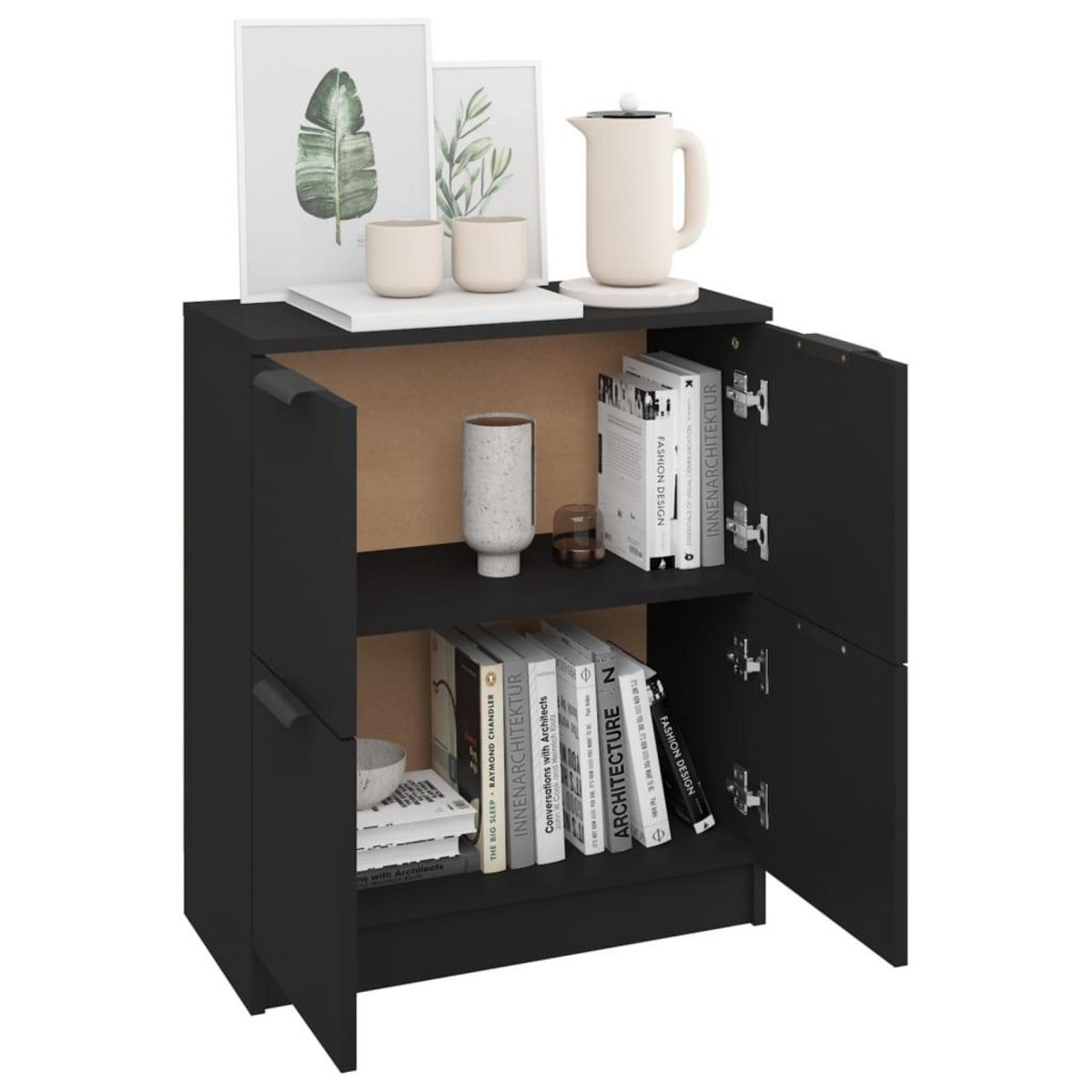 VIDAXL Buffet noir 60x30x70 cm bois d'ingenierie
