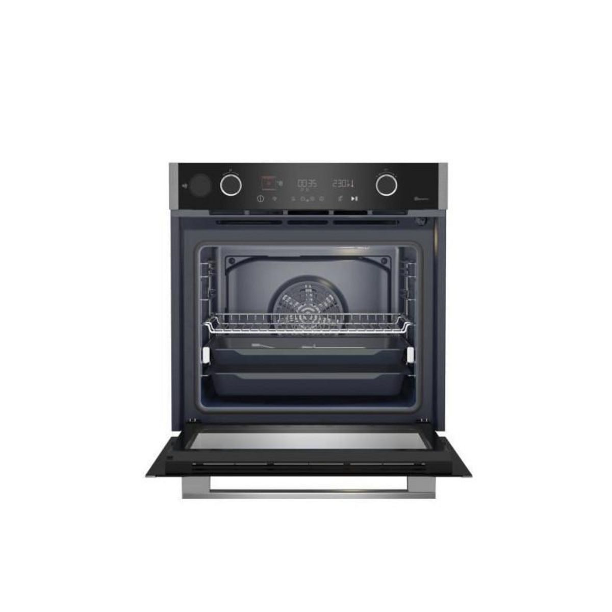 Grundig Four encastrable pyrolyse GRUNDIG - GEBD19401BPH - inox - porte froide - 72 L