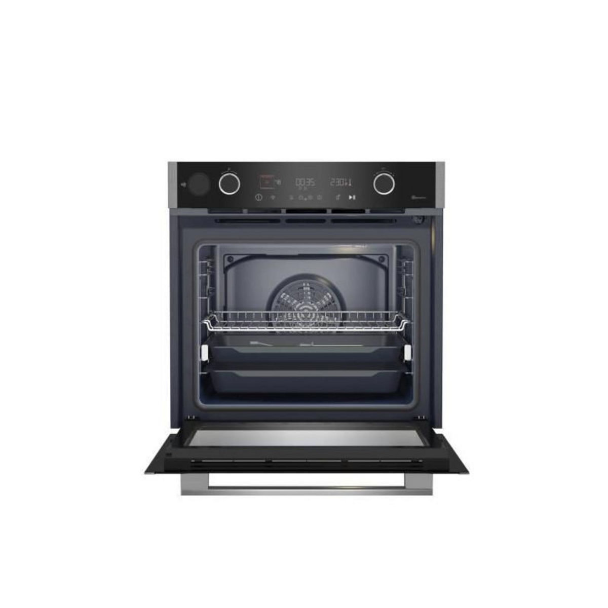 Grundig Four encastrable pyrolyse GRUNDIG - GEBD19401BPH - inox - porte froide - 72 L