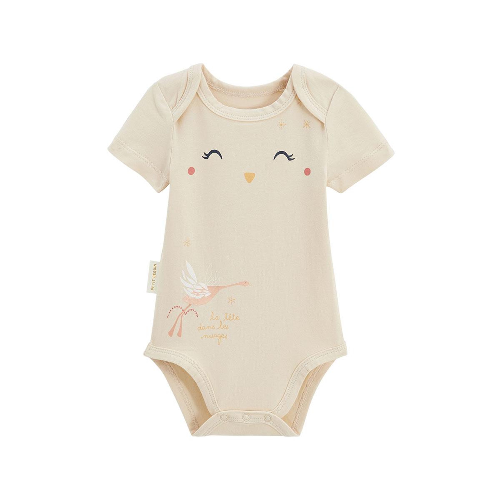 Voir la diapositive 3 : PETIT BEGUIN Lot de 2 bodies bébé manches courtes poésie d'été