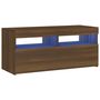 Voir la diapositive 2 : VIDAXL Meuble TV avec lumieres LED Chene marron 90x35x40 cm
