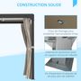 Voir la diapositive 6 : OUTSUNNY Pergola rétractable dim. 2,95L x 2,95l x 2,20H m double toit coulissant 4 rideaux alu. acier noir polyester beige
