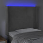 Voir la diapositive 4 : VIDAXL Tete de lit a LED Gris clair 93x16x118/128 cm Velours