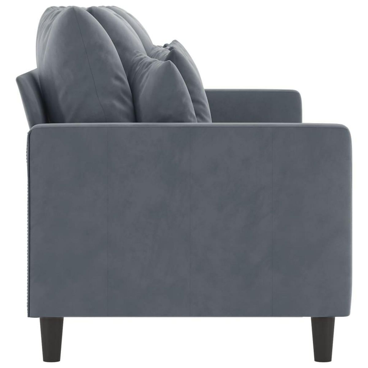 VIDAXL Canape a 3 places Gris fonce 180 cm Velours
