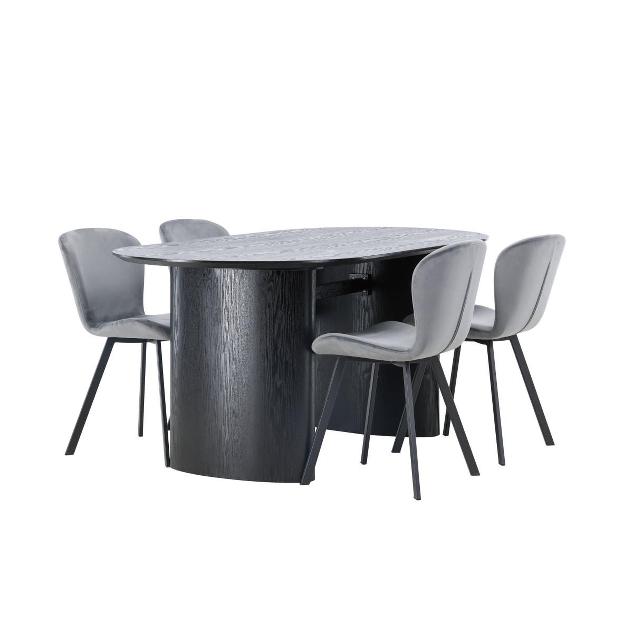 Voir la diapositive 6 : Paris Prix Ensemble table à manger & 4 chaises  isolde & lilja  180cm noir & gris