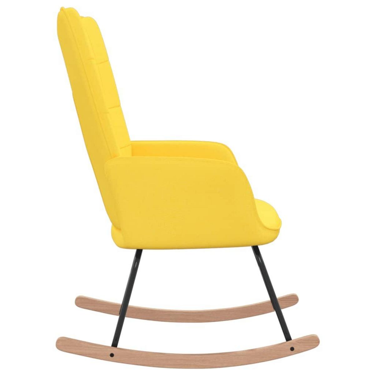 VIDAXL Chaise a bascule Jaune moutarde Tissu