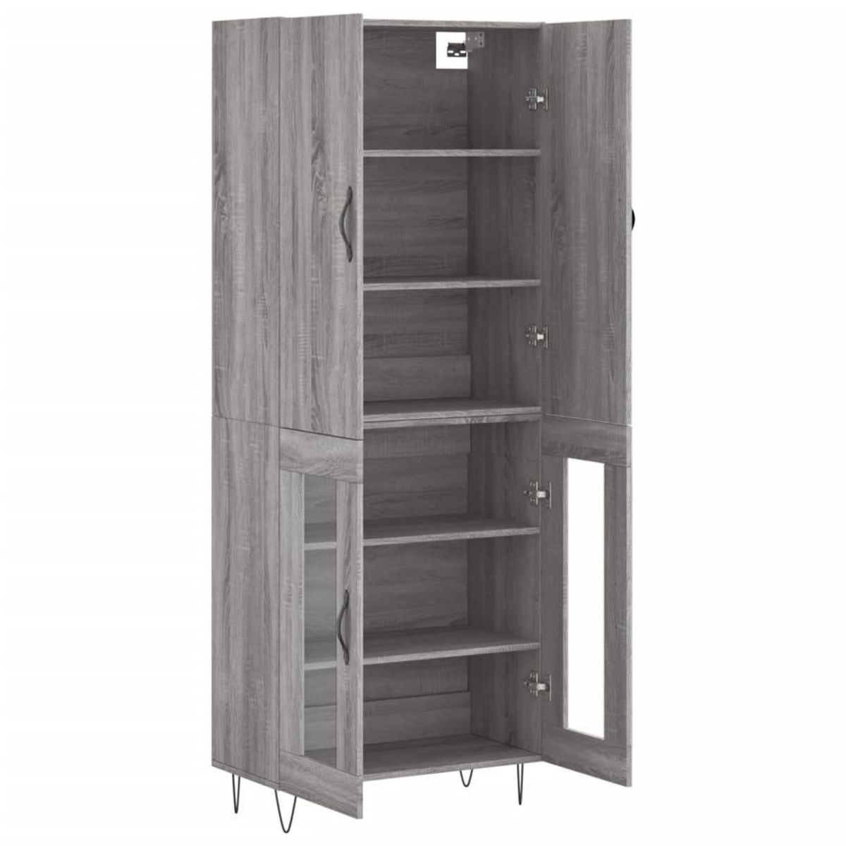 VIDAXL Buffet haut Sonoma gris 69,5x34x180 cm Bois d'ingenierie