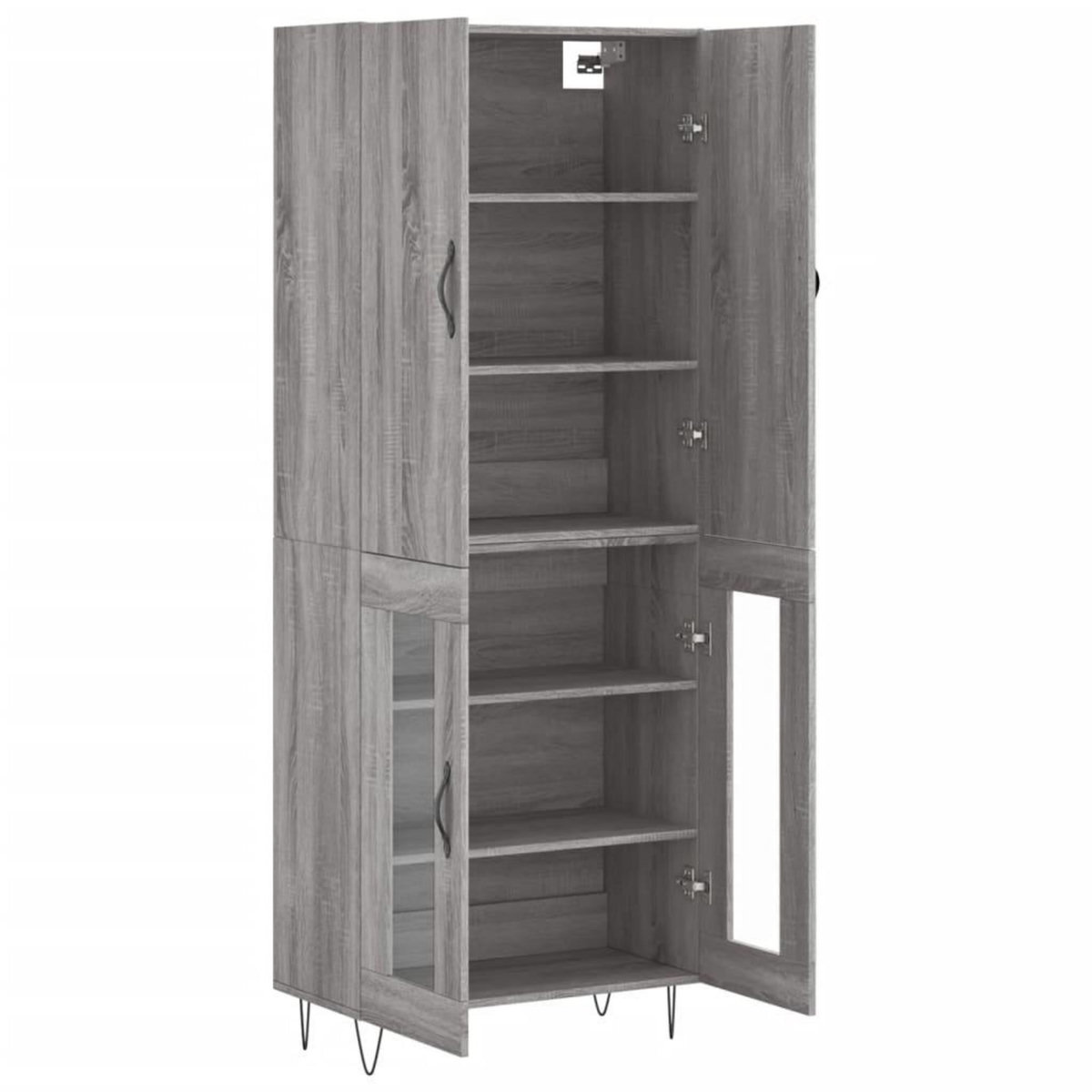VIDAXL Buffet haut Sonoma gris 69,5x34x180 cm Bois d'ingenierie
