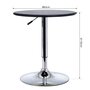 HOMCOM Table de bar table bistro chic style contemporain table ronde hauteur réglable 67-93 cm Ø 63 cm plateau pivotant 360° métal chromé PVC noir