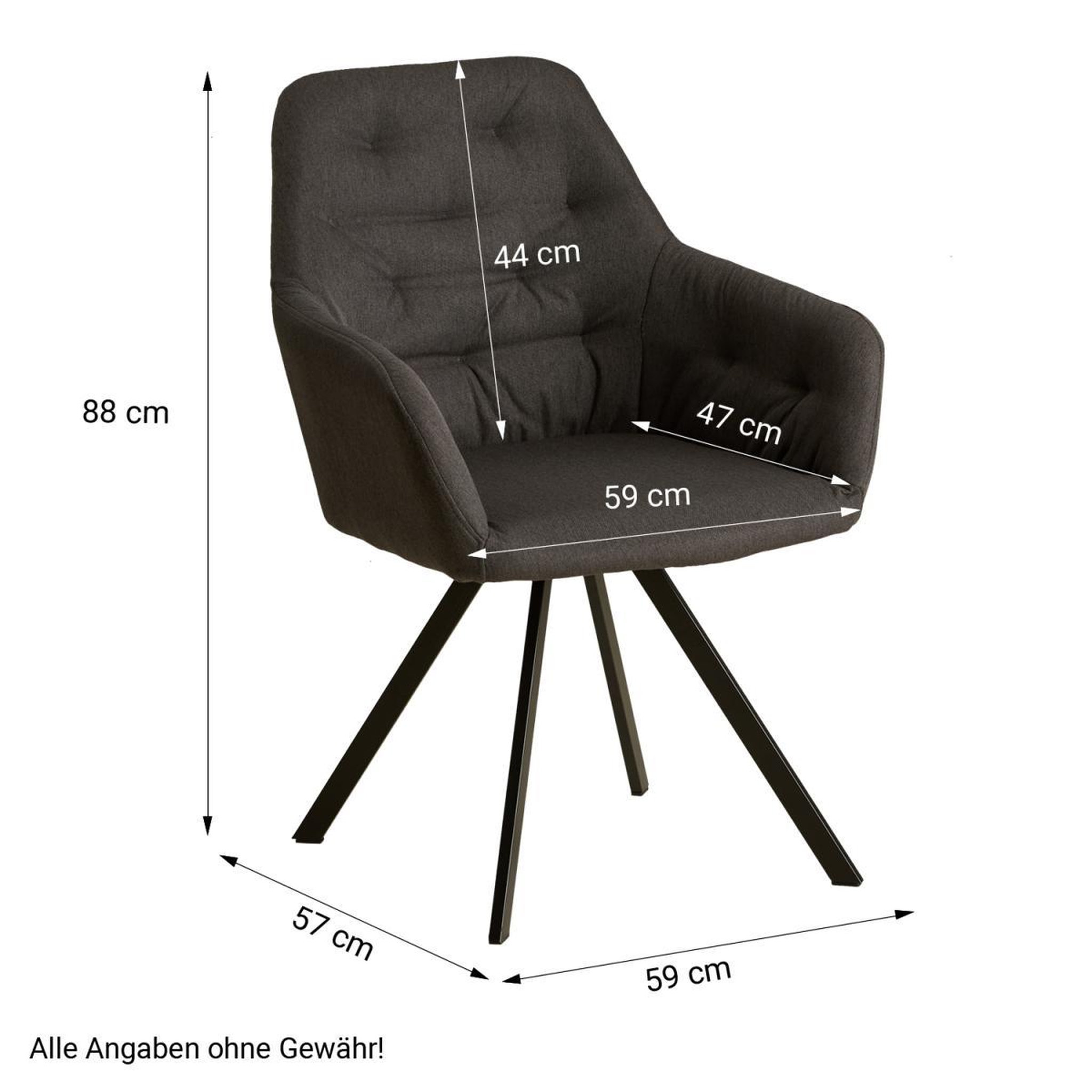 Voir la diapositive 2 : HomeStyle4U Chaise Salle à Manger Anthracite Design Moderne
