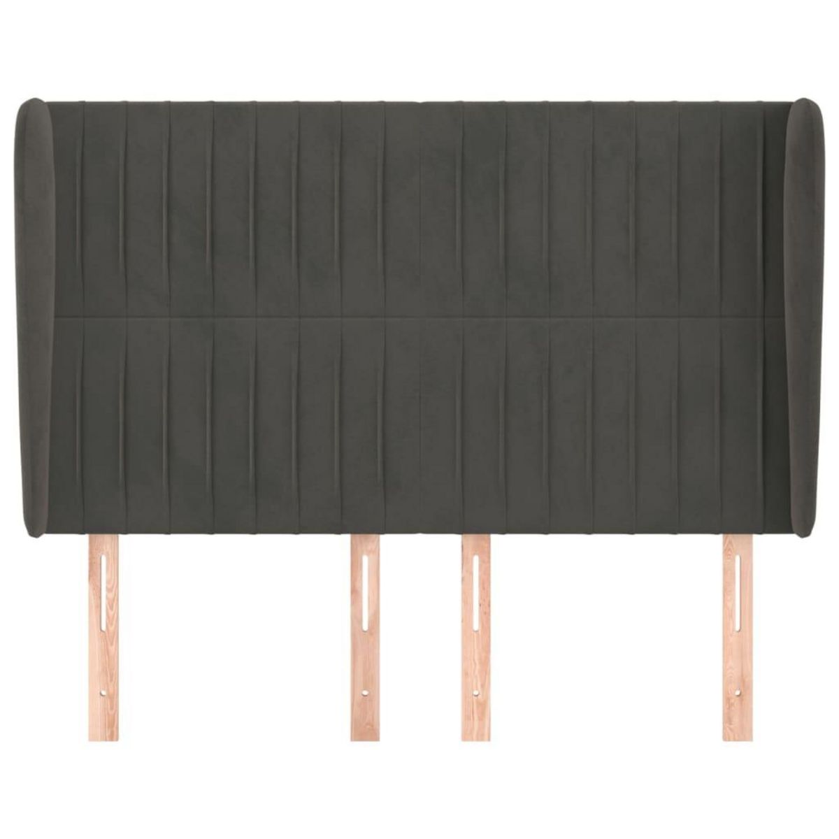 VIDAXL Tete de lit avec oreilles Gris fonce 147x23x118/128 cm Velours