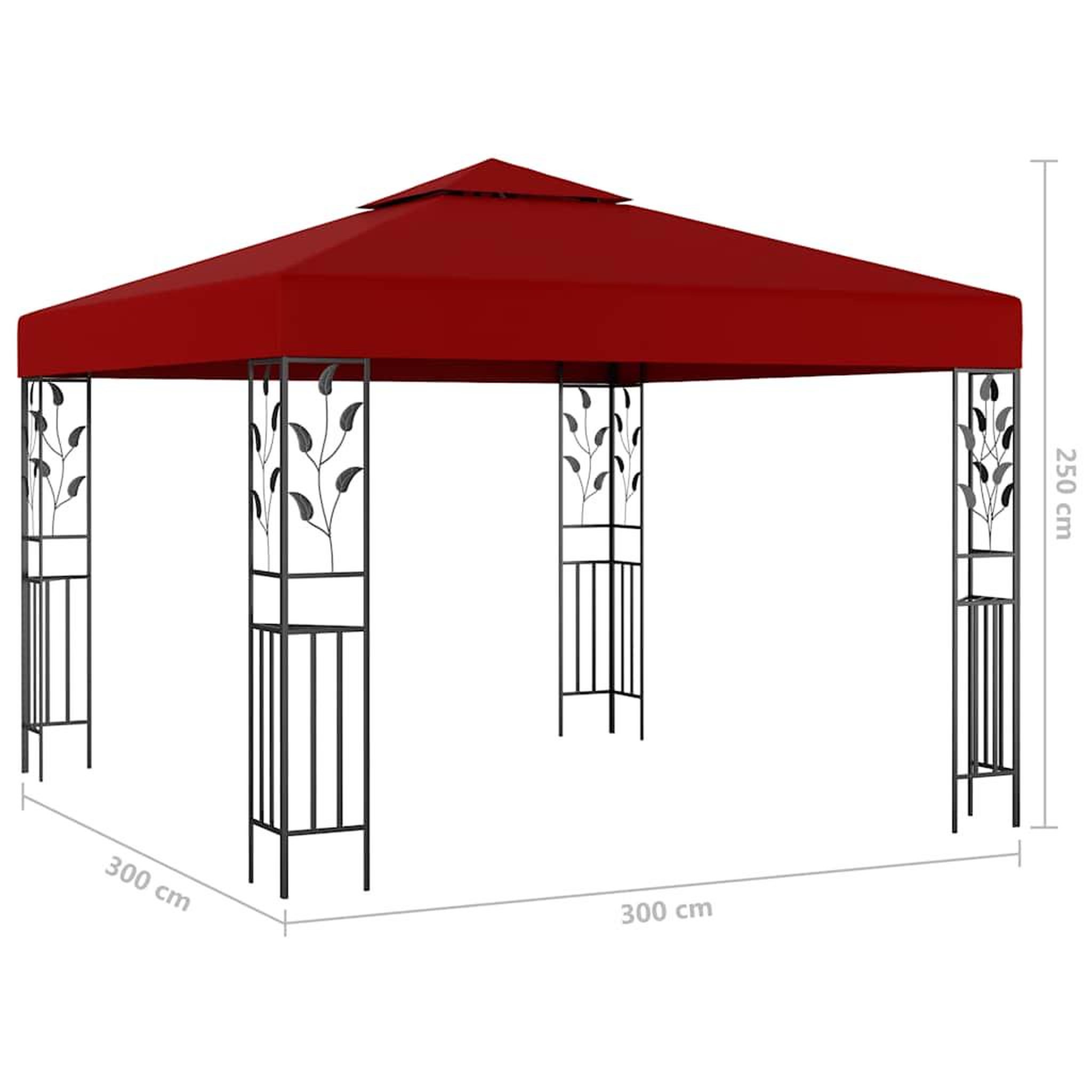 Voir la diapositive 6 : VIDAXL Tonnelle avec guirlande lumineuse a LED 3x3 m Bordeaux