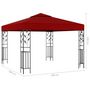 Voir la diapositive 6 : VIDAXL Tonnelle avec guirlande lumineuse a LED 3x3 m Bordeaux