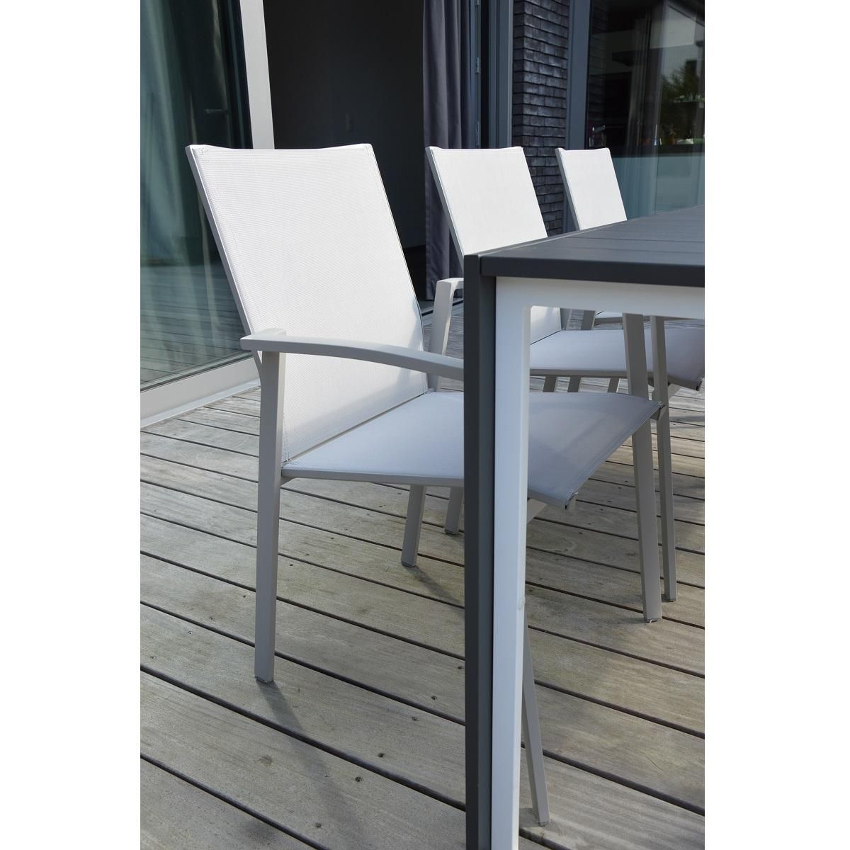 Lot de 6 chaises de jardin empilable textilène COSMOPOLITAN