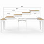 Voir la diapositive 4 : ID MARKET Table console extensible MICHEL 10 personnes 235 cm bois blanc et façon hêtre