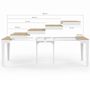 Voir la diapositive 4 : ID MARKET Table console extensible MICHEL 10 personnes 235 cm bois blanc et façon hêtre