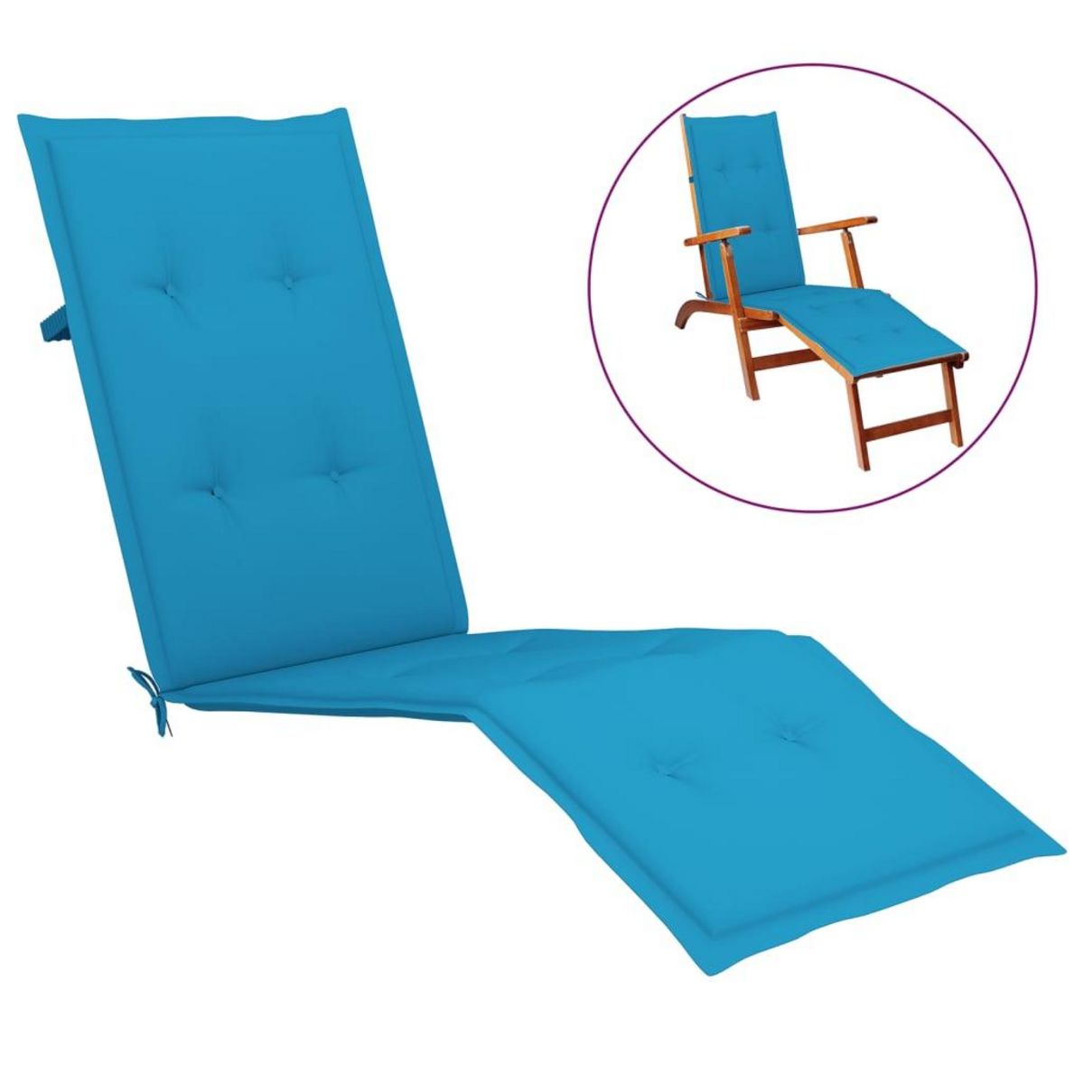 VIDAXL Coussin de chaise de terrasse bleu (75+105)x50x4 cm