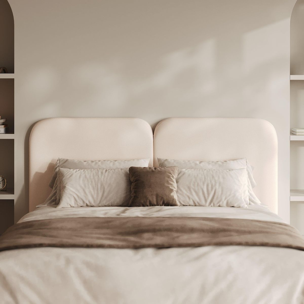 Rendez vous déco Tête de lit en tissu blanc 160 cm-Etna