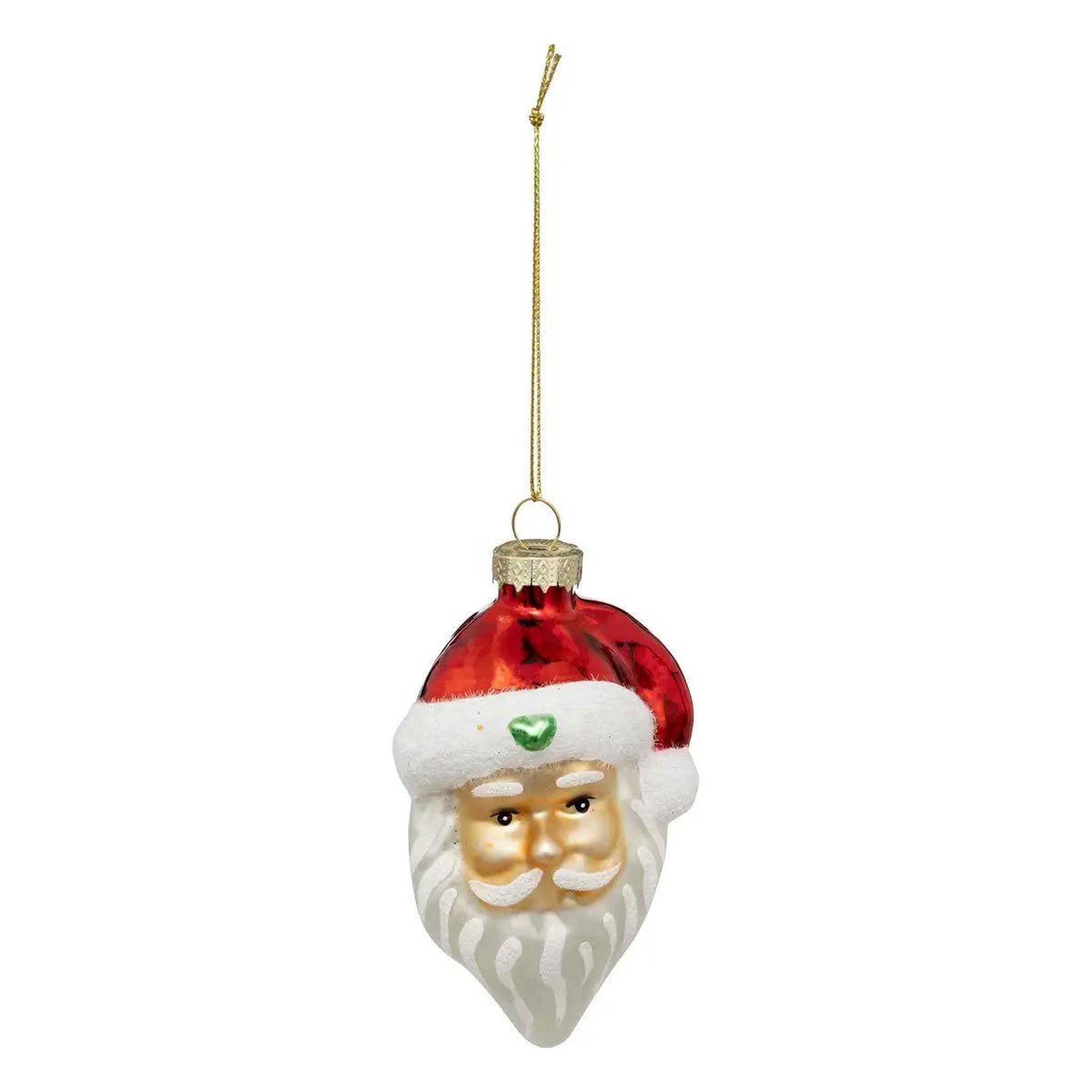 ATMOSPHERA Sujet de noël en verre  tête de père noël  10cm rouge