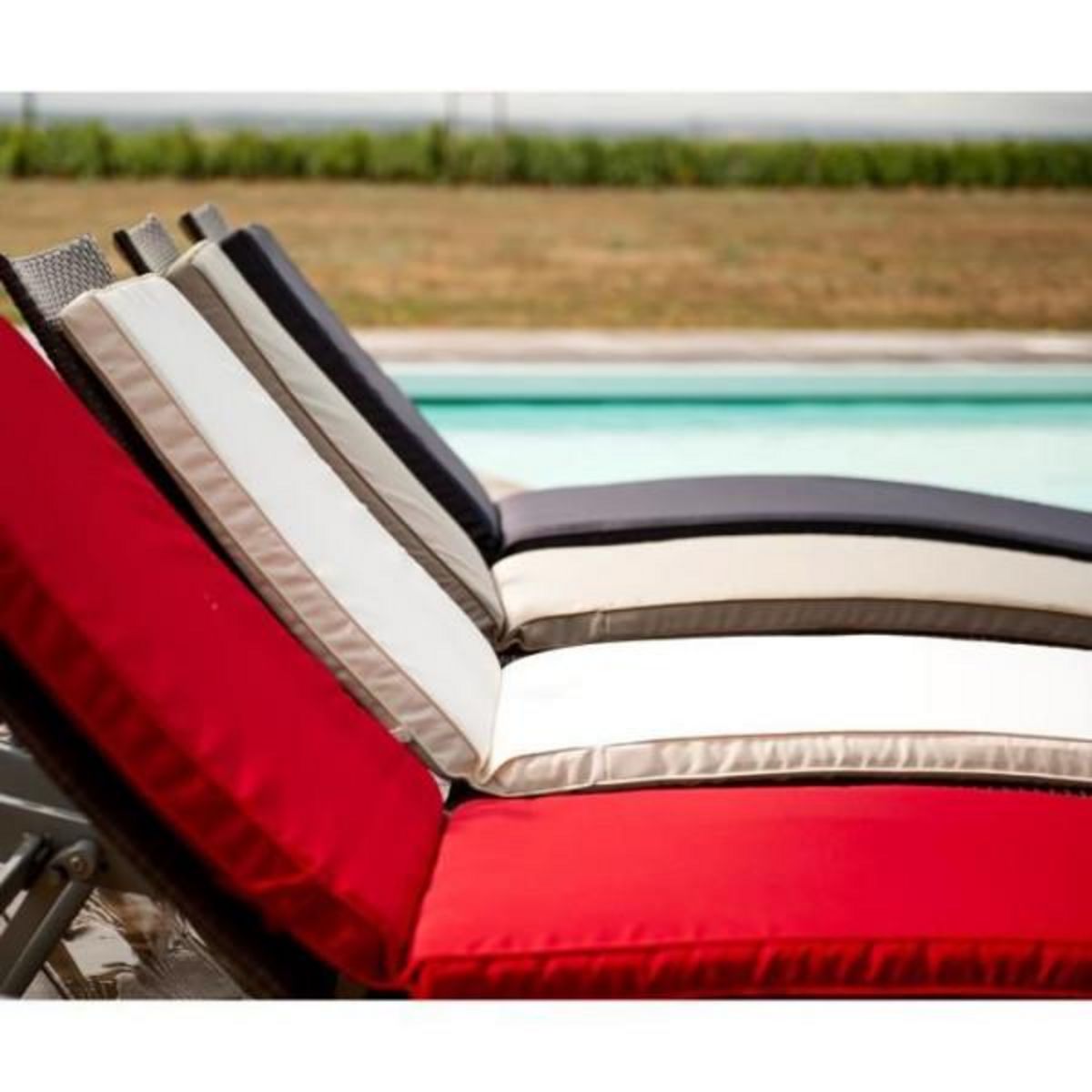 Jardin prive Coussin JARDIN PRIVE  bain de soleil MONTE CARLO - 185 x 55 x 6 cm - Gris ardoise