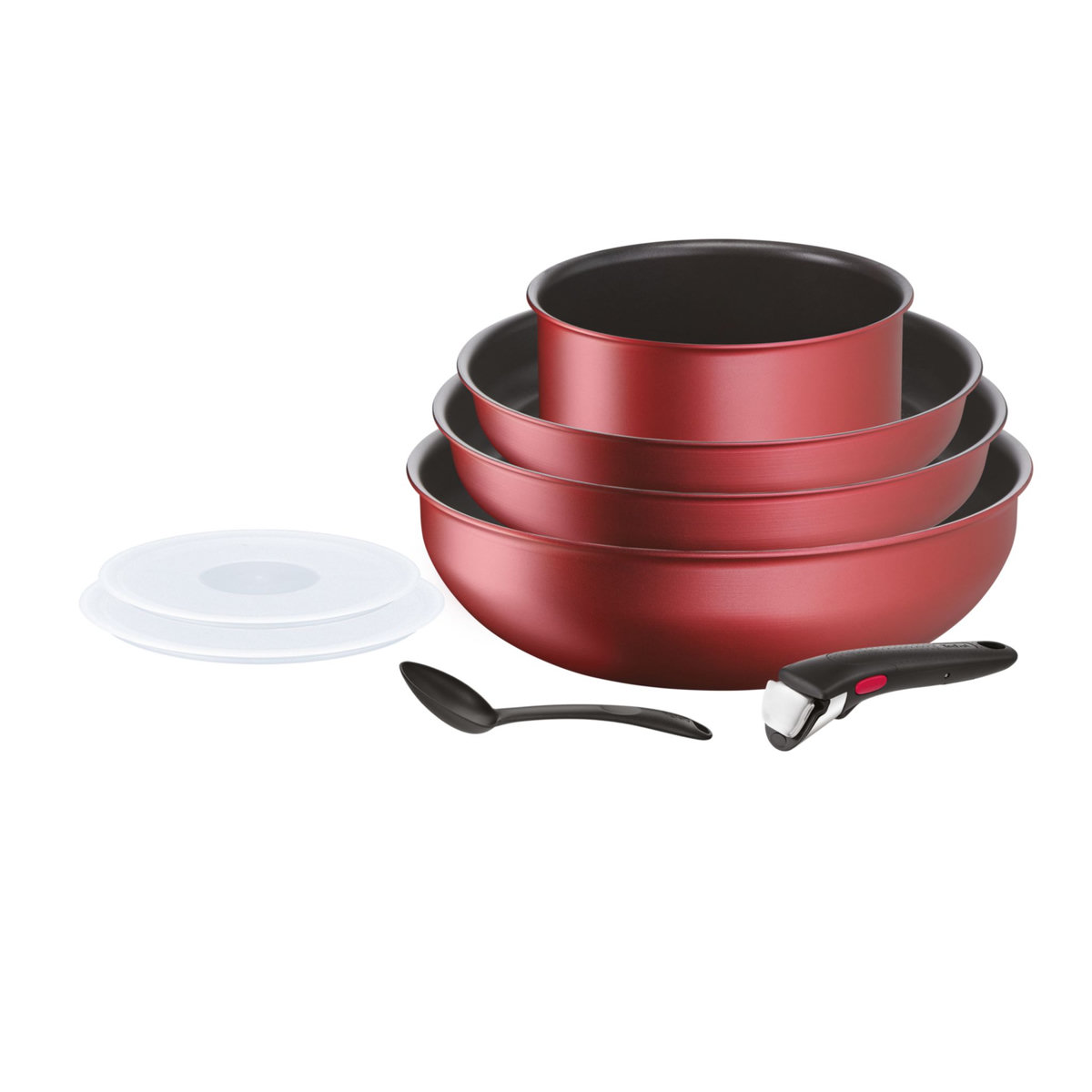 TEFAL Batterie de cuisine induction 8 pièces Ingenio Daily Chef Rouge surprise 