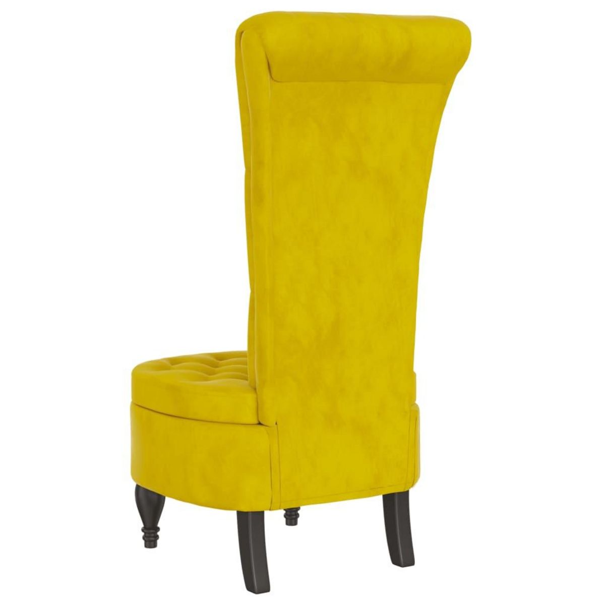VIDAXL Chaise a dossier haut jaune velours conception de bouton