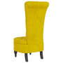 Voir la diapositive 5 : VIDAXL Chaise a dossier haut jaune velours conception de bouton