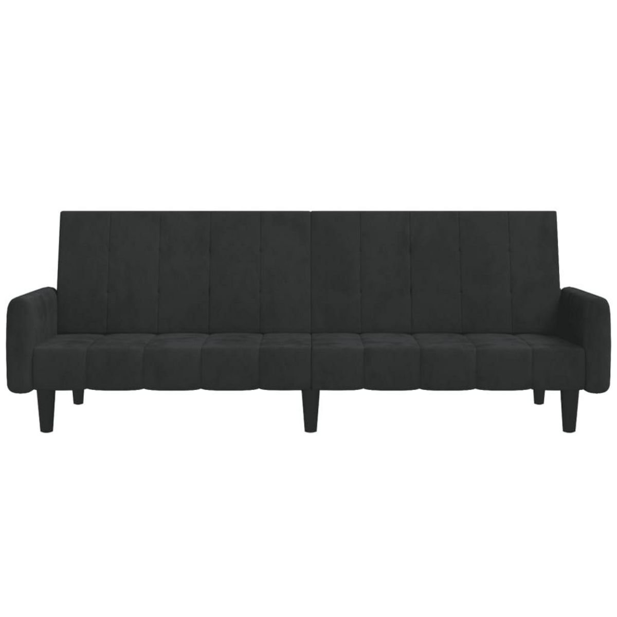 VIDAXL Canape-lit 2 places noir velours