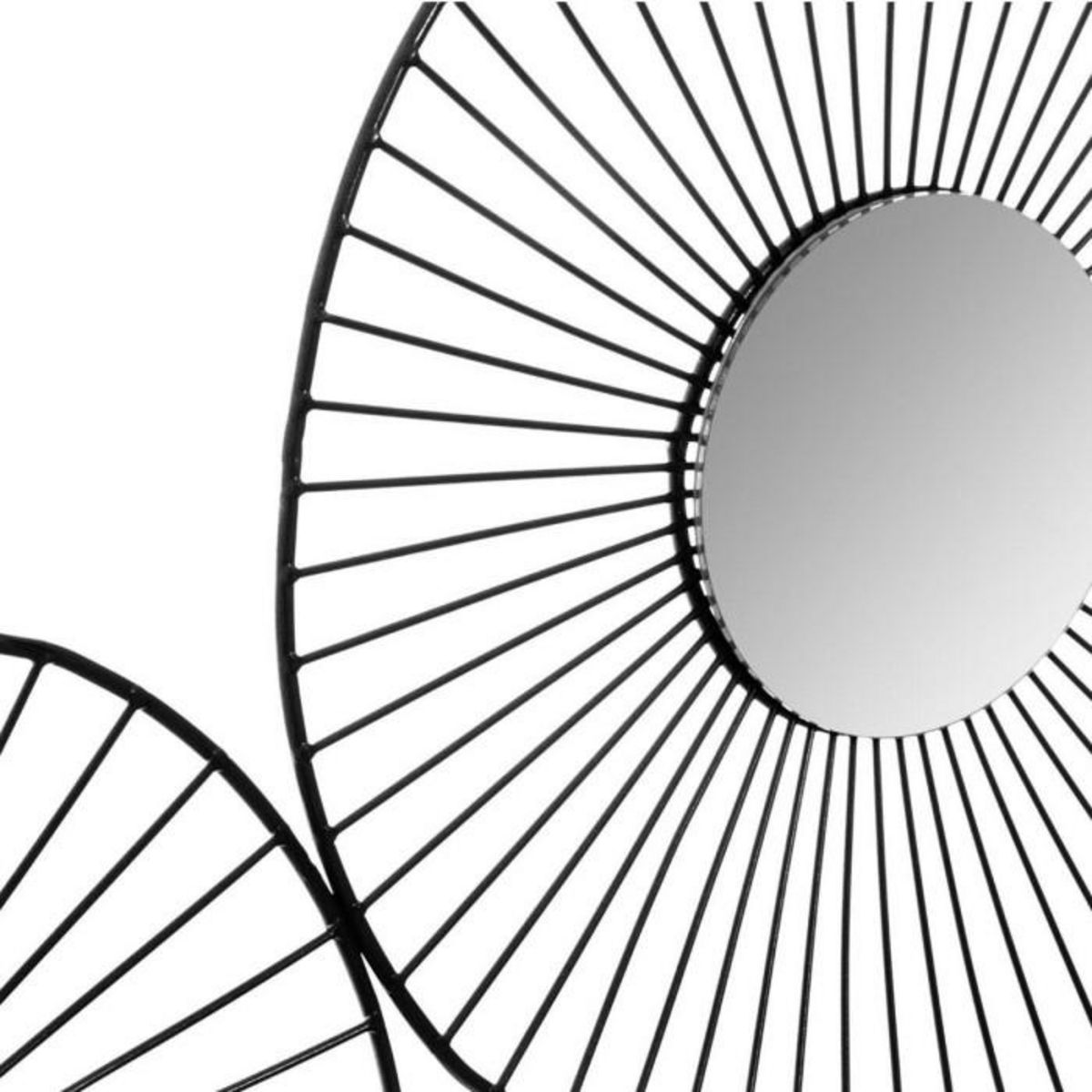 ATMOSPHERA Décoration Murale 3 Miroirs  Flower  65cm Noir