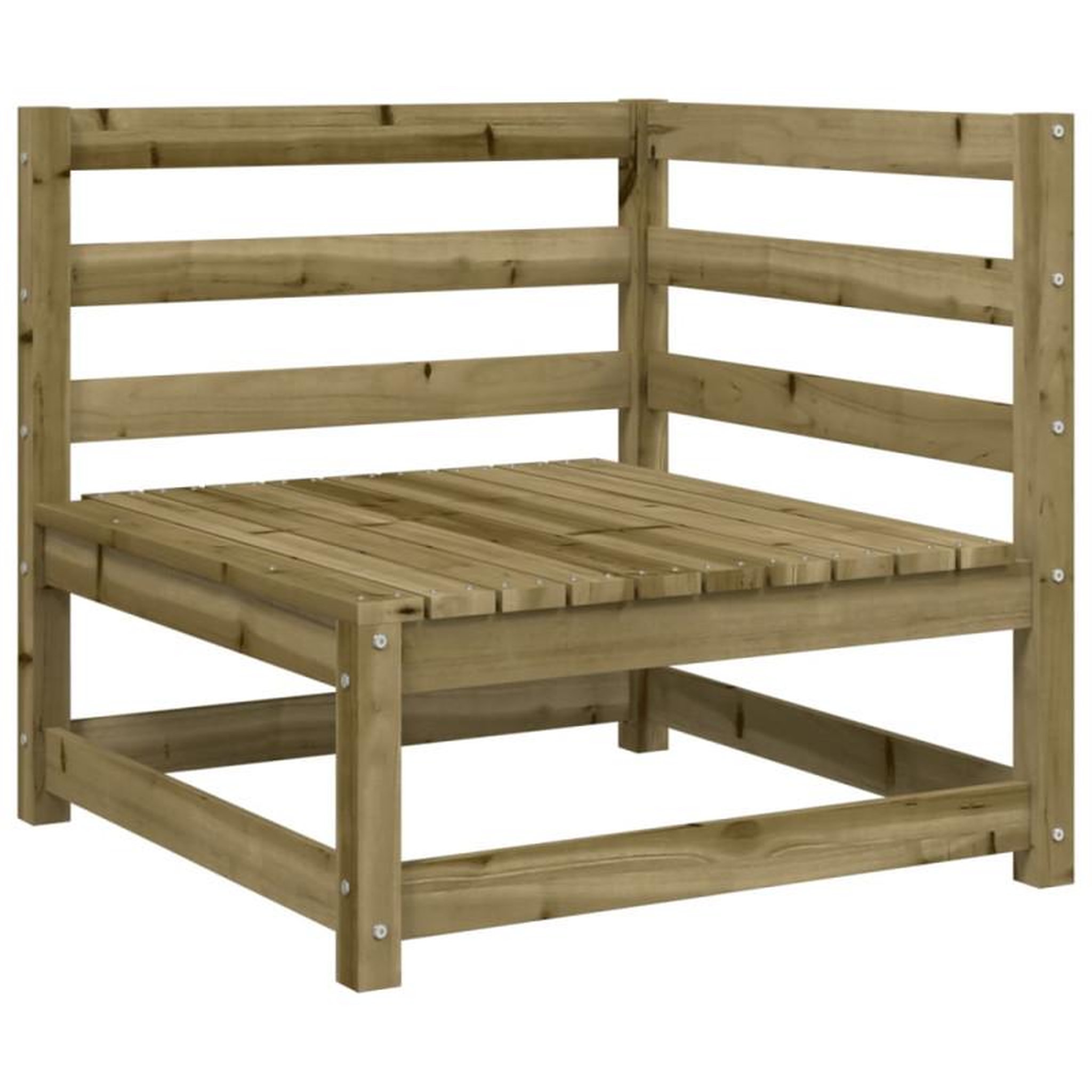 Voir la diapositive 4 : VIDAXL Canapé d angle de jardin avec coussins bois de pin imprégné