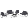 Voir la diapositive 1 : ID MARKET Salon de jardin bas NAIROBI 6 places en acier gris anthracite