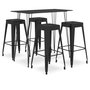 Voir la diapositive 1 : VIDAXL Ensemble de bar 5 pcs Noir
