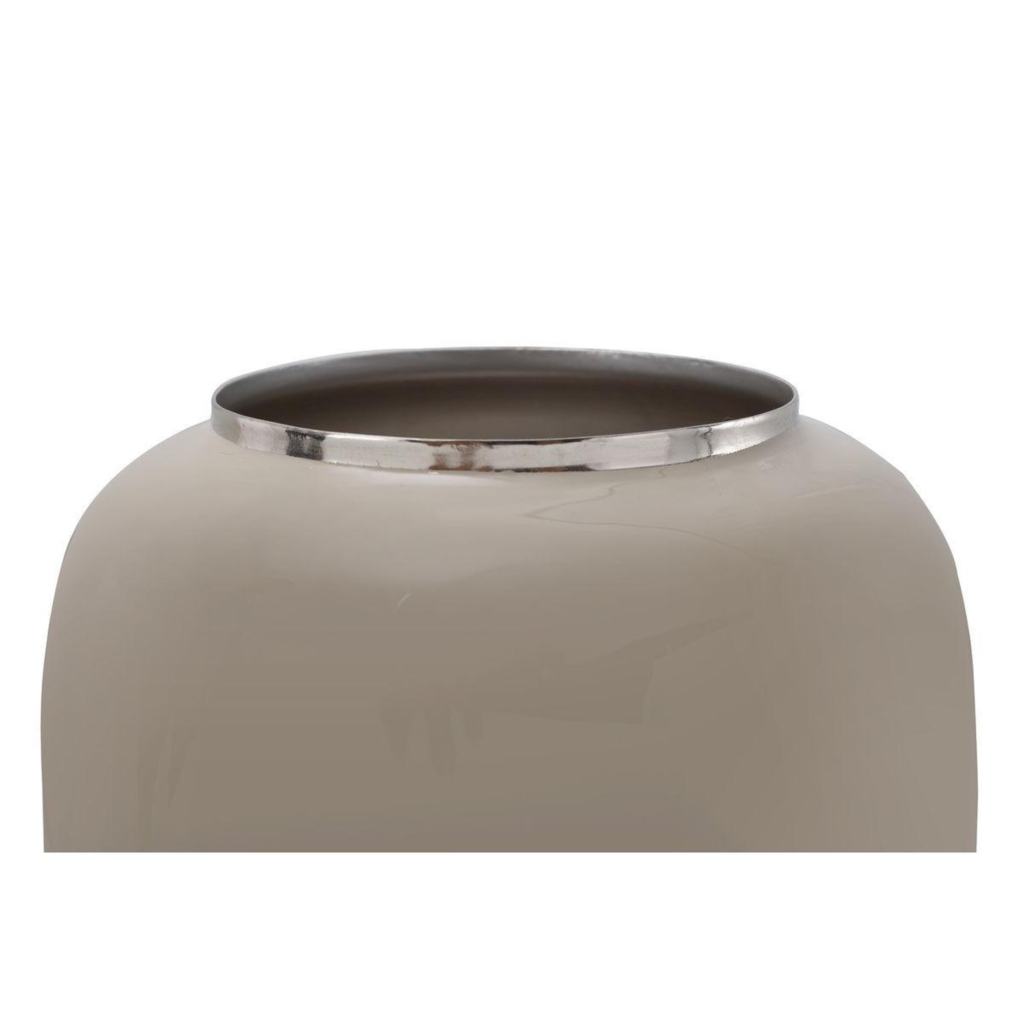 Voir la diapositive 2 : Paris Prix Vase rond design  niklas  20cm taupe & argent
