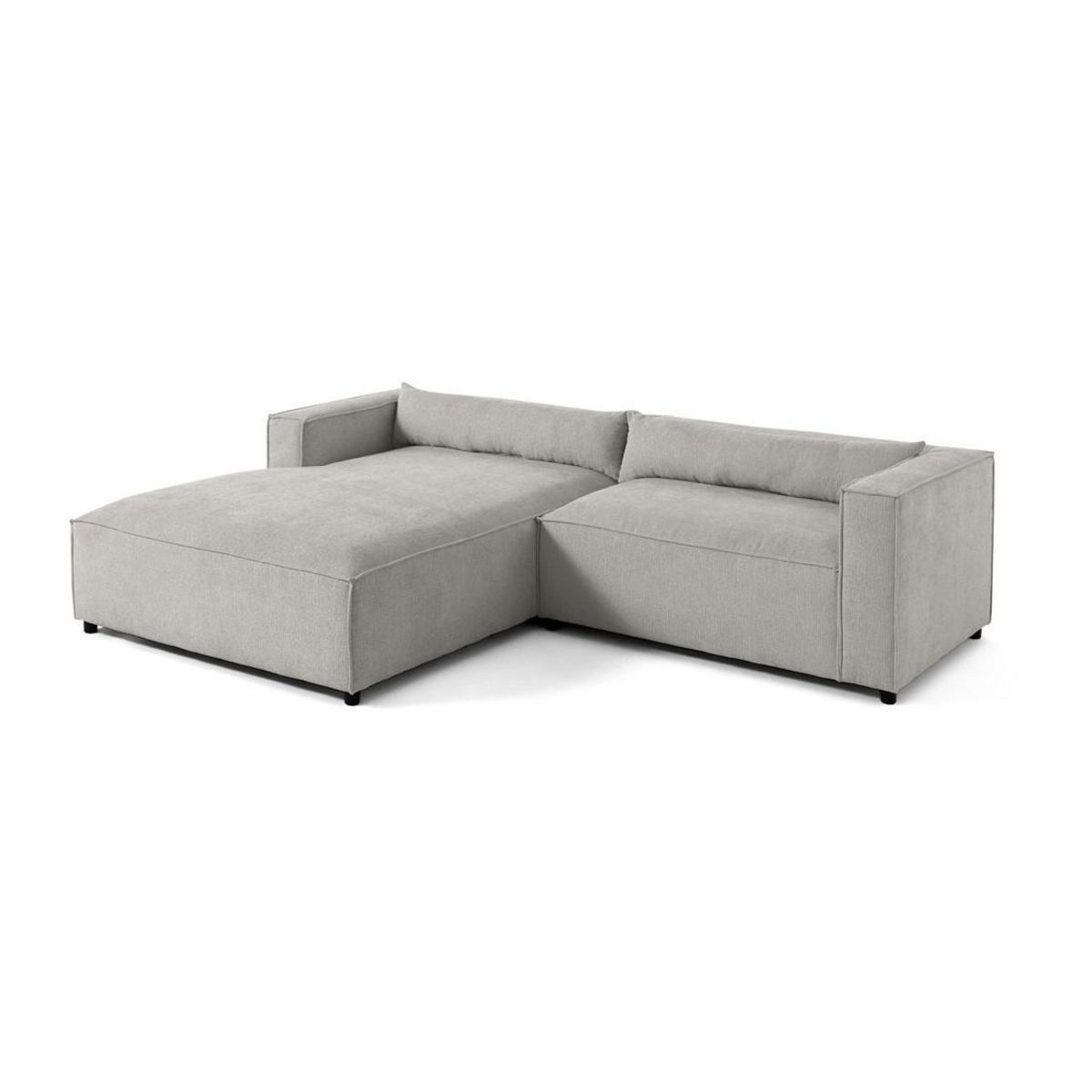 LISA DESIGN Ela - canapé d'angle gauche 4 places - en tissu velours relief