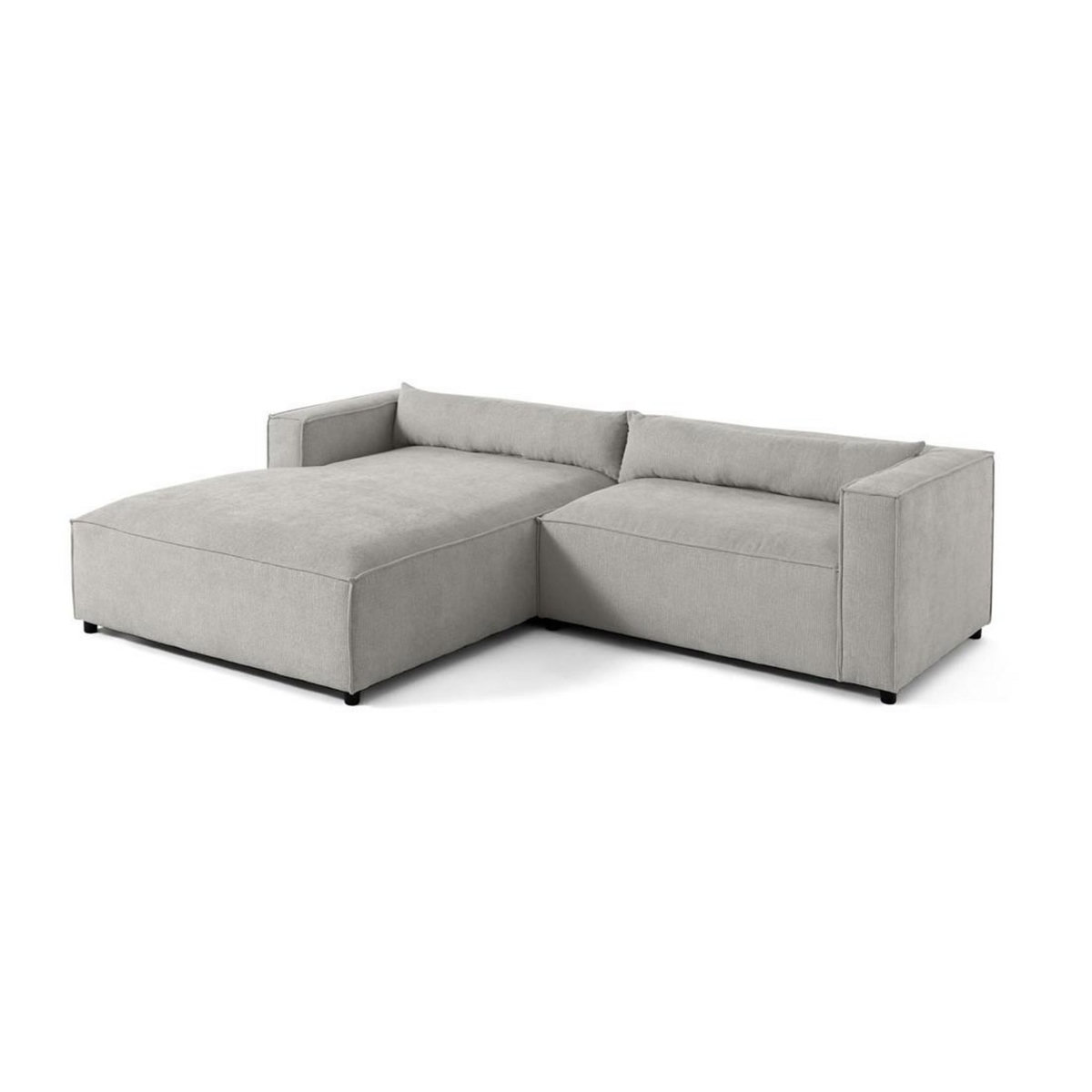 LISA DESIGN Ela - canapé d'angle gauche 4 places - en tissu velours relief