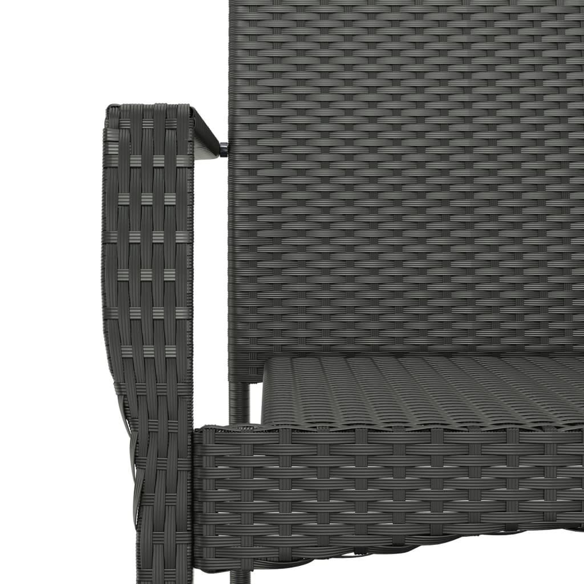 Voir la diapositive 5 : VIDAXL Ensemble a manger de jardin coussins 7pcs Noir Resine tressee
