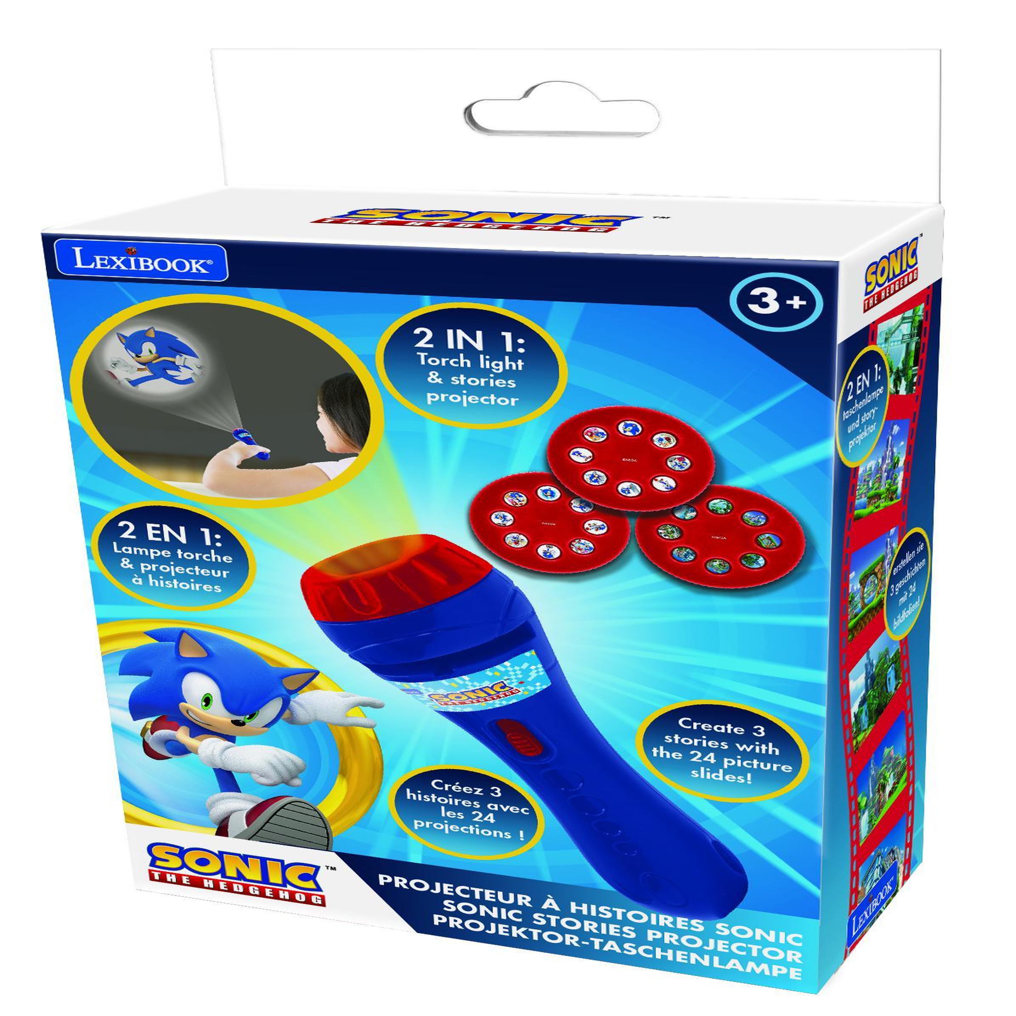 Voir la diapositive 6 : Lexibook Projecteur à histoires et lampe torche Sonic