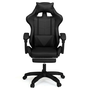 Voir la diapositive 5 : ID MARKET Fauteuil de gaming ALEX réglable avec repose-pied, coussin de tête et coussin lombaire noir