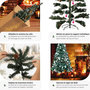 Voir la diapositive 4 : tectake Sapin de Noël artificiel 180 cm avec pommes de pin vert