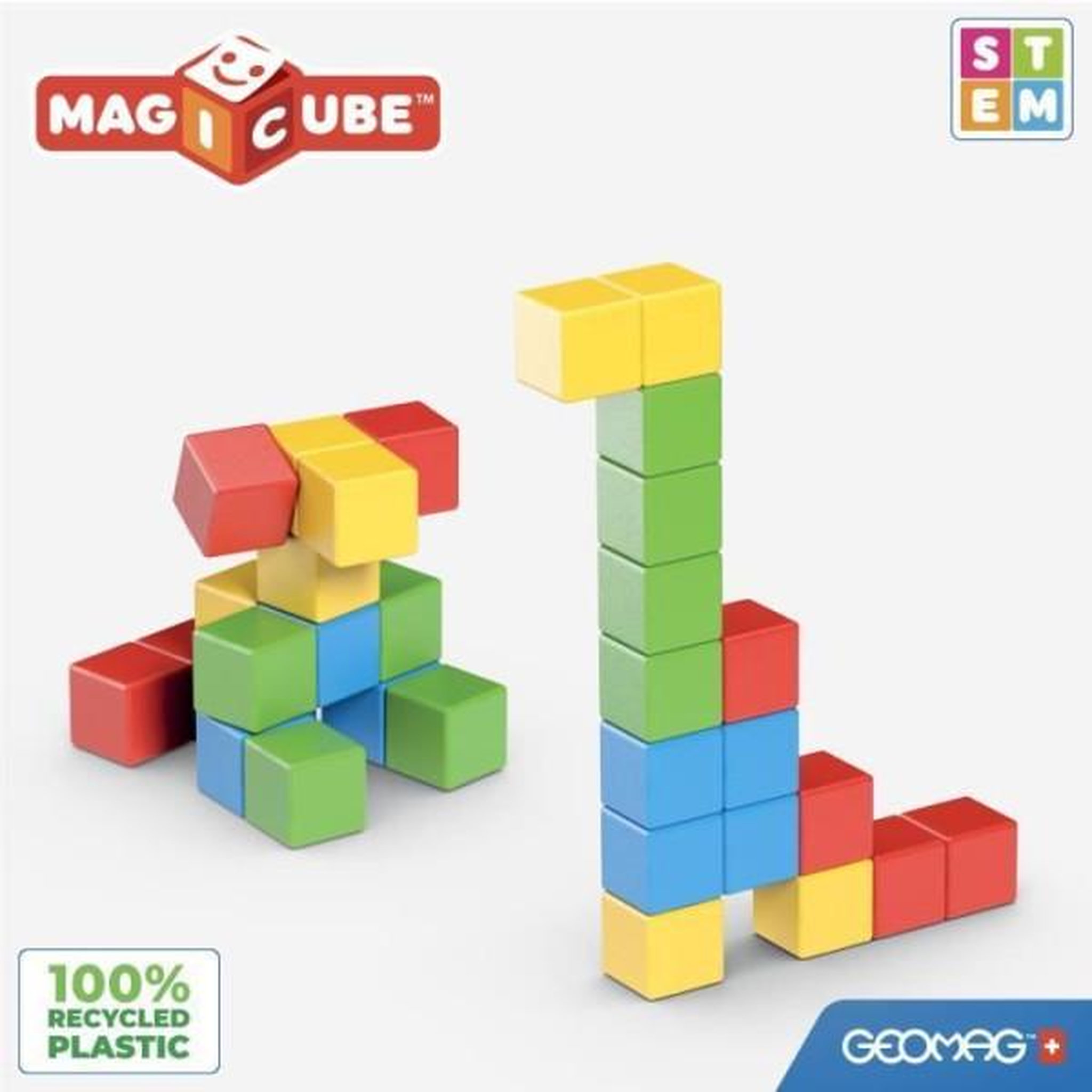 Voir la diapositive 4 : Geomag Blocs magnétiques - GEOMAG - Set créatif - 16 pieces - Éducatif - Plastique recyclé - Des 12 mois