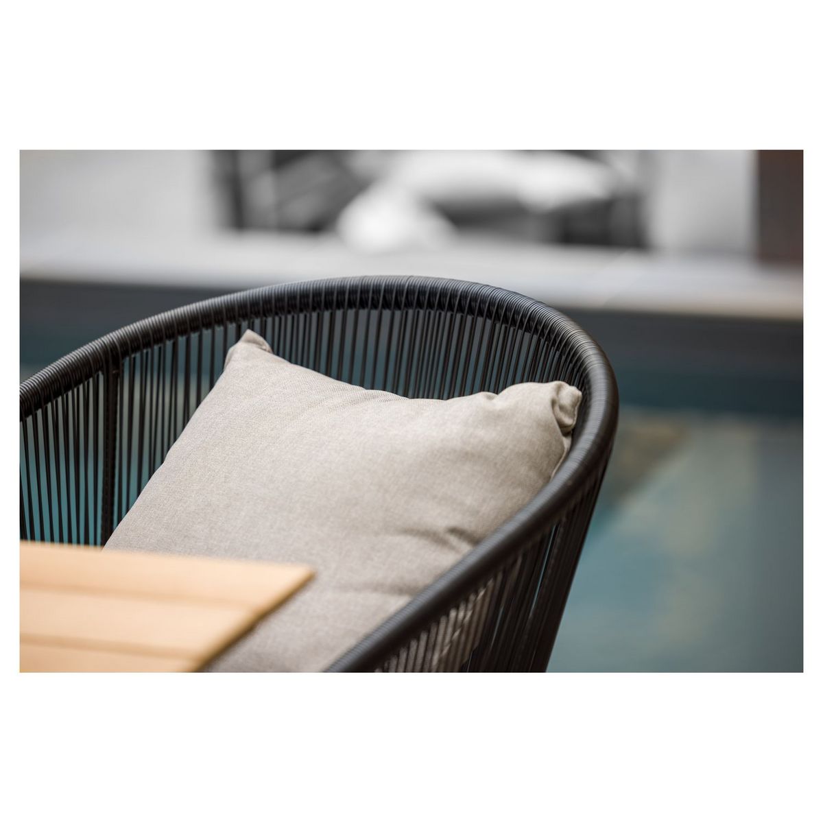 JARDILINE Lot de 2 fauteuils de jardin - Résine tressée - Noir - COMORES