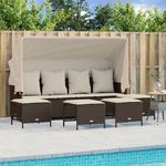 VIDAXL Salon de jardin avec coussins 5 pcs marron resine tressee