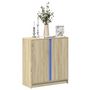 Voir la diapositive 1 : VIDAXL Buffet avec LED chene sonoma 77x34x85 cm bois d'ingenierie