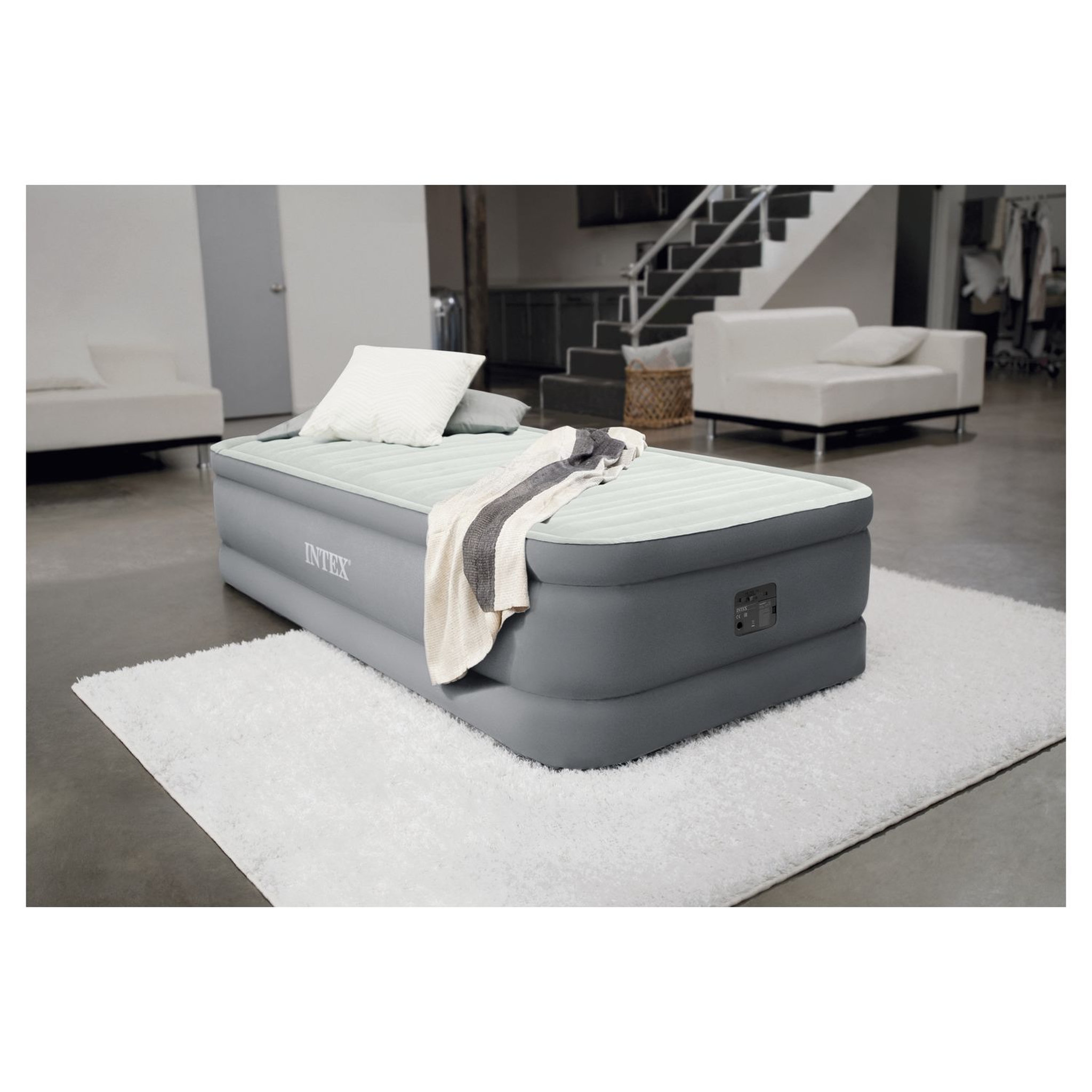 Voir la diapositive 1 : Intex LIT D'APPOINT PREM'AIR 1 - 1 PLACE ELEC FIBER TECH