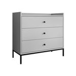 BEST MOBILIER Filipo - commode - gris - 80 cm. Coloris disponibles : Gris