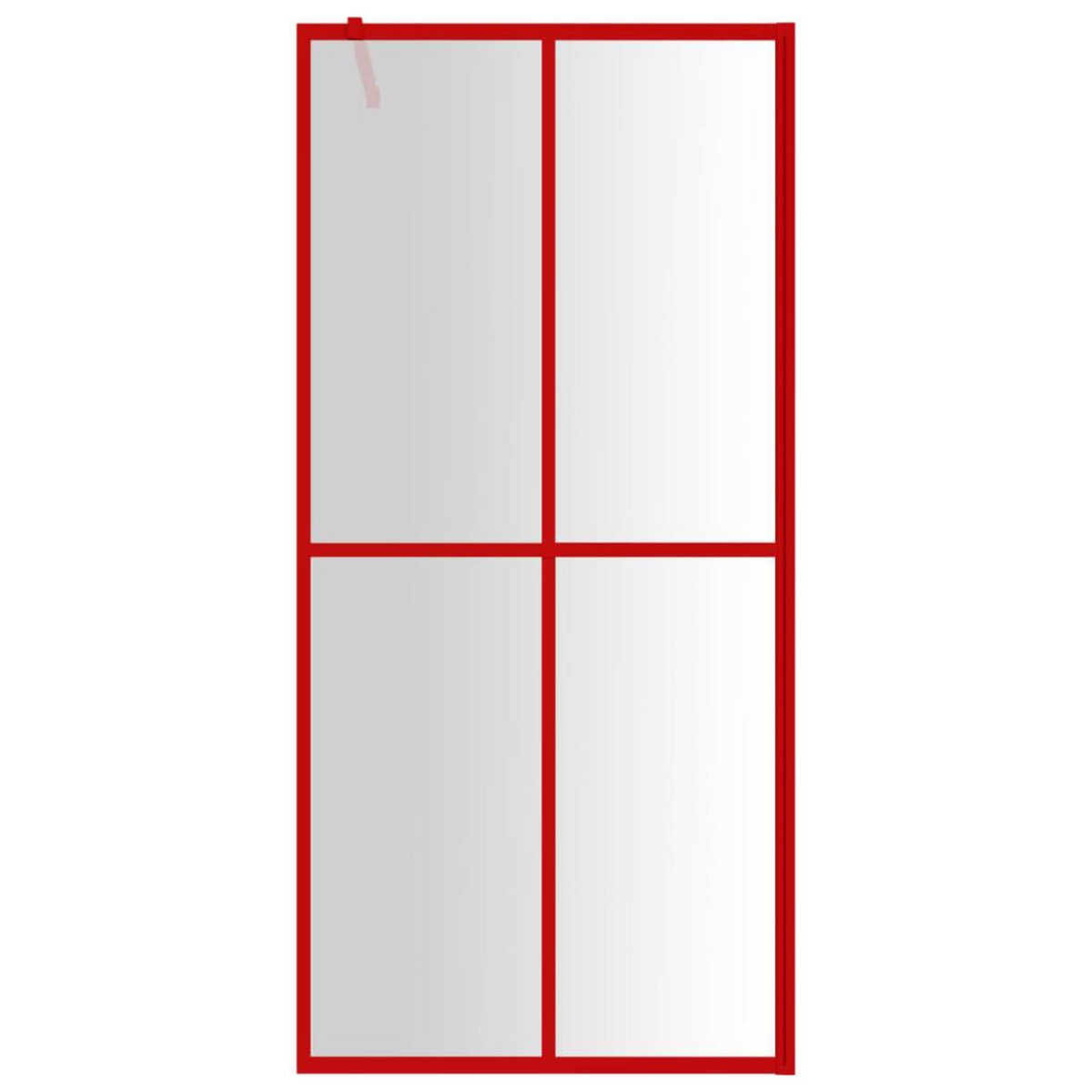 VIDAXL Paroi de douche avec verre ESG transparent rouge 100x195 cm