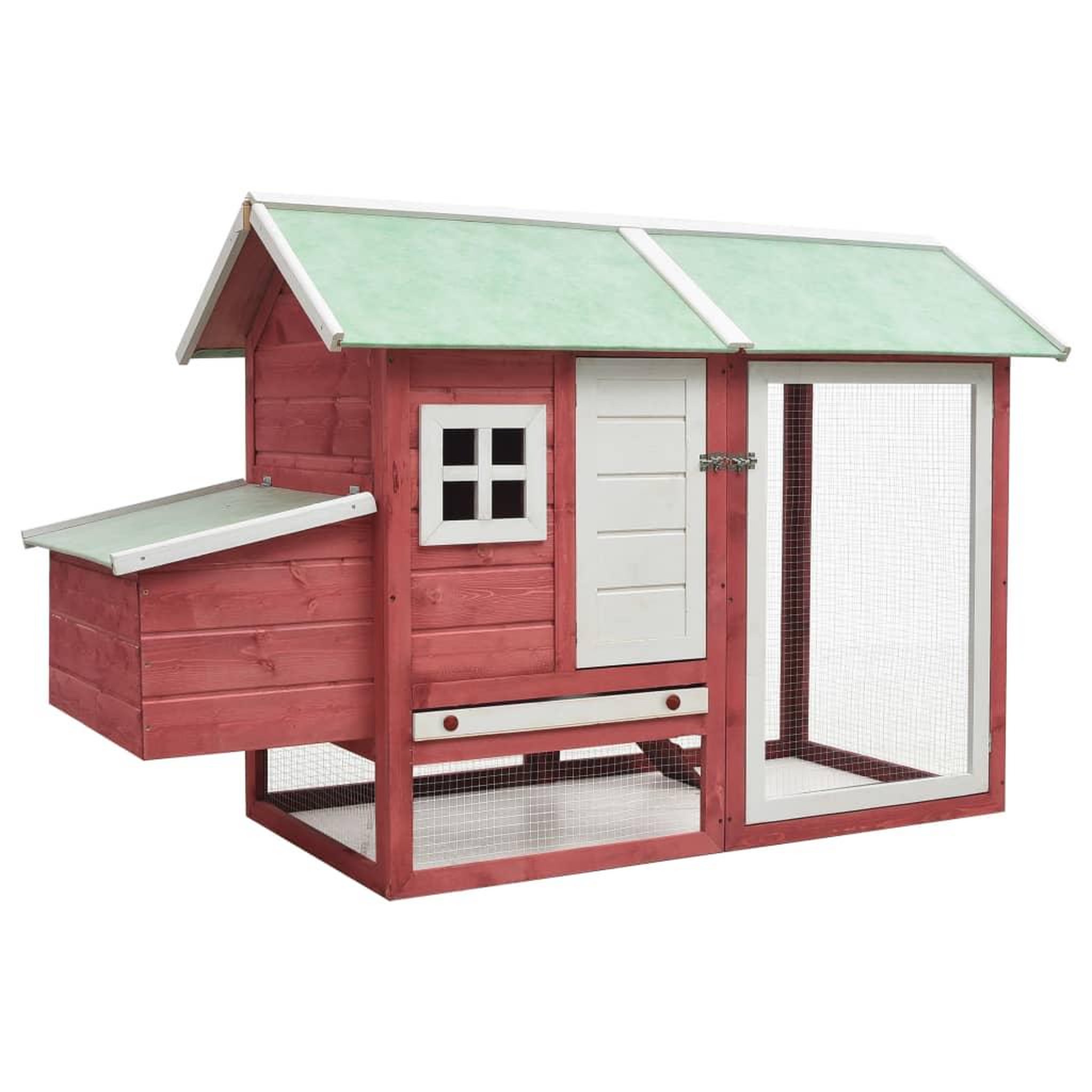 Voir la diapositive 1 : VIDAXL Poulailler Rouge 170x81x110 cm Bois de pin massif et sapin