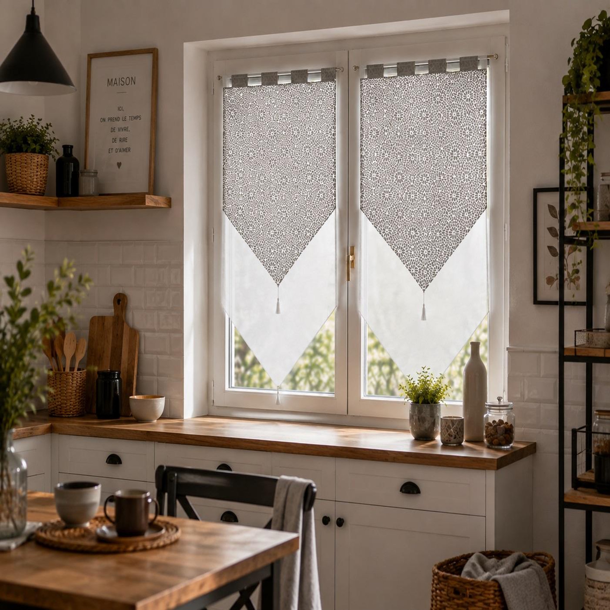 Voir la diapositive 3 : Eden Paire voilage double tunis design et moderne
